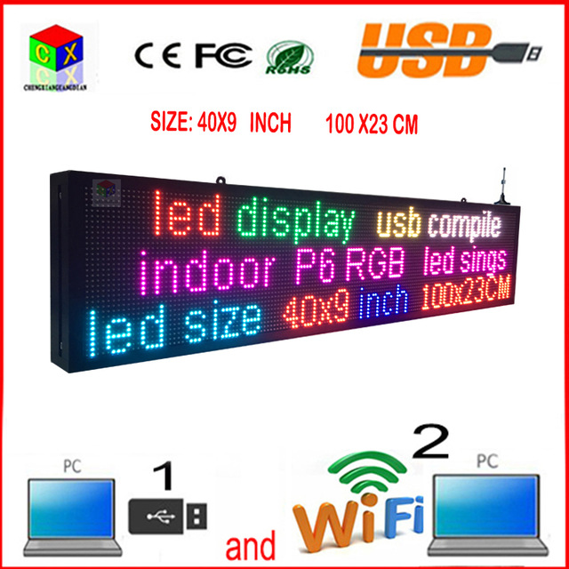 40x9 inch 7 color rgb led sign wireless and usb programmable rolling information p6 indoor led jpg 640x640 1